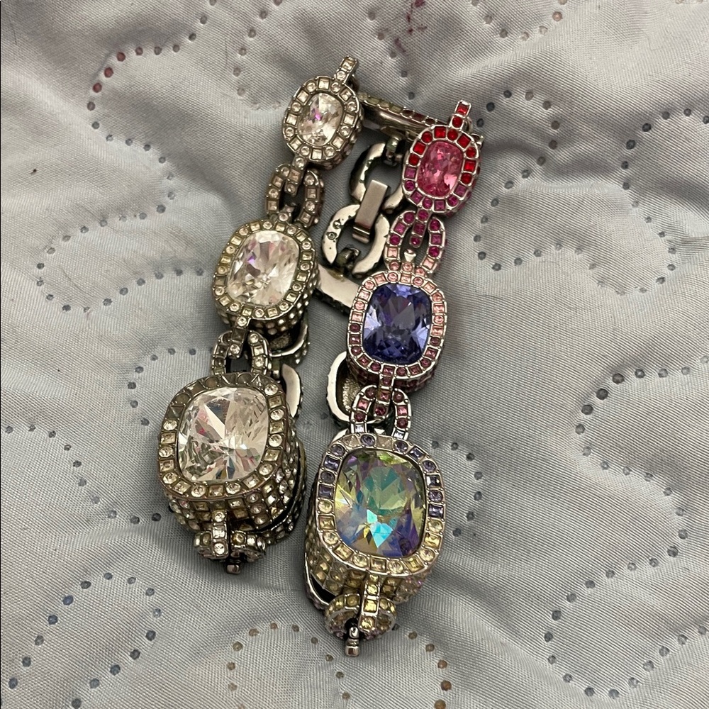 Swarovski Elegant Multicolor Gemstone Double Bracelet